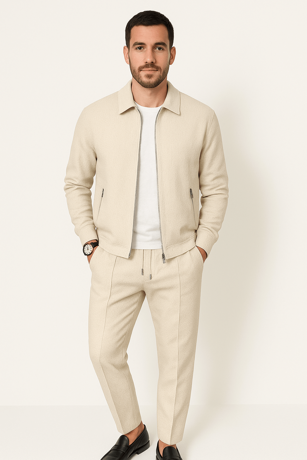 Waffle knit set for men