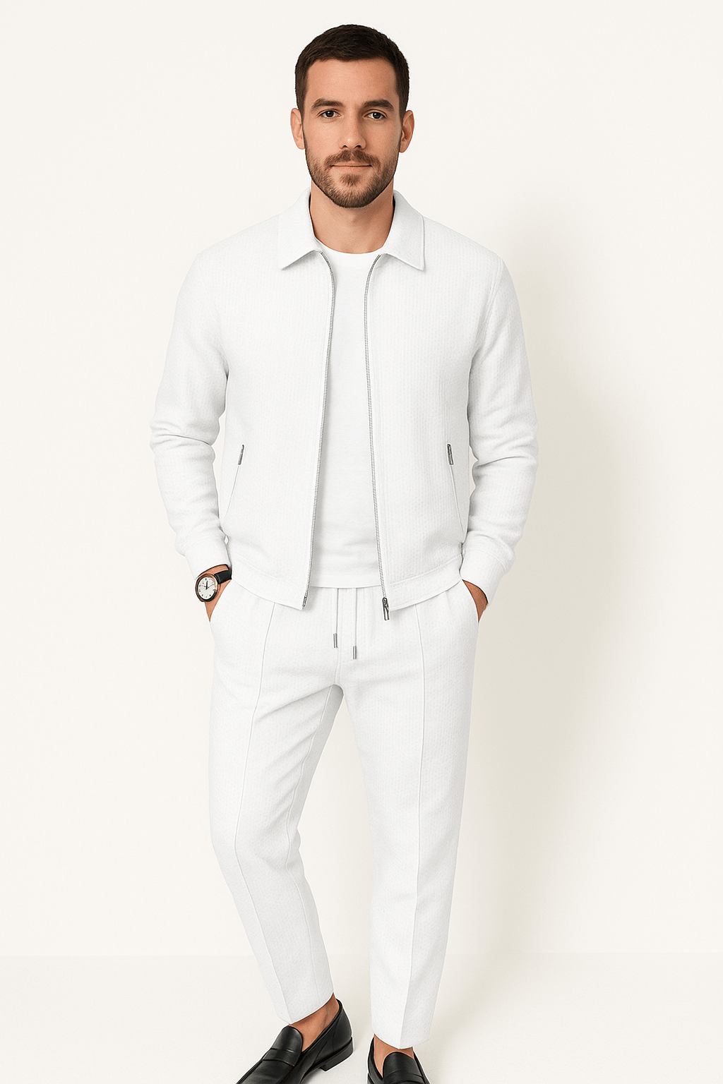 Waffle knit set for men