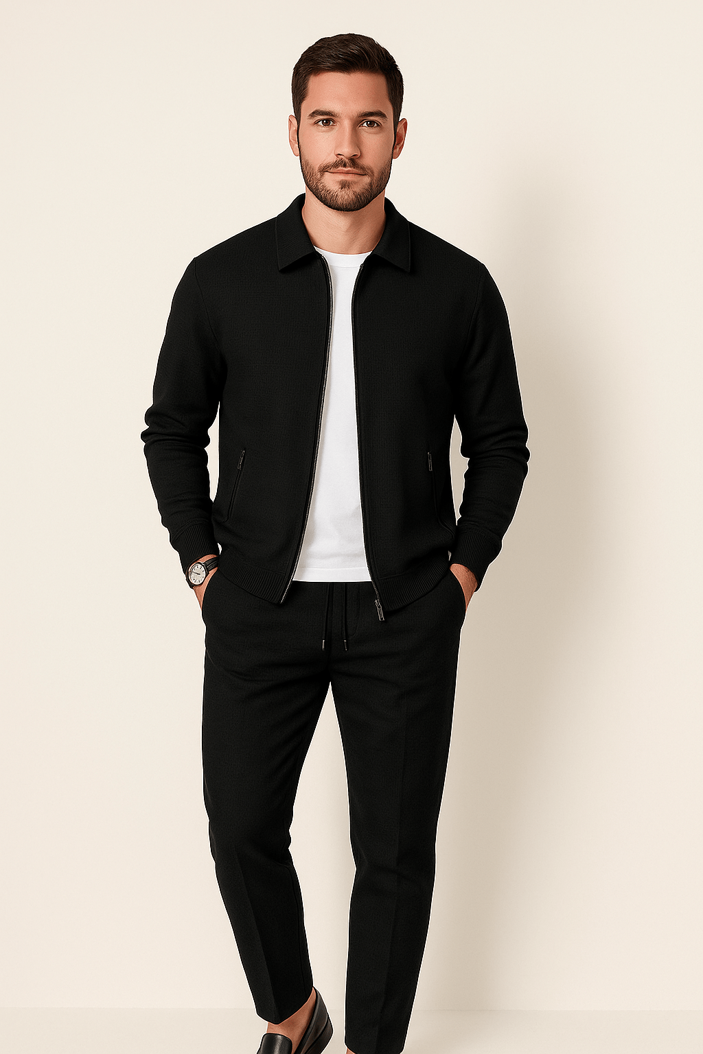 Waffle knit set for men