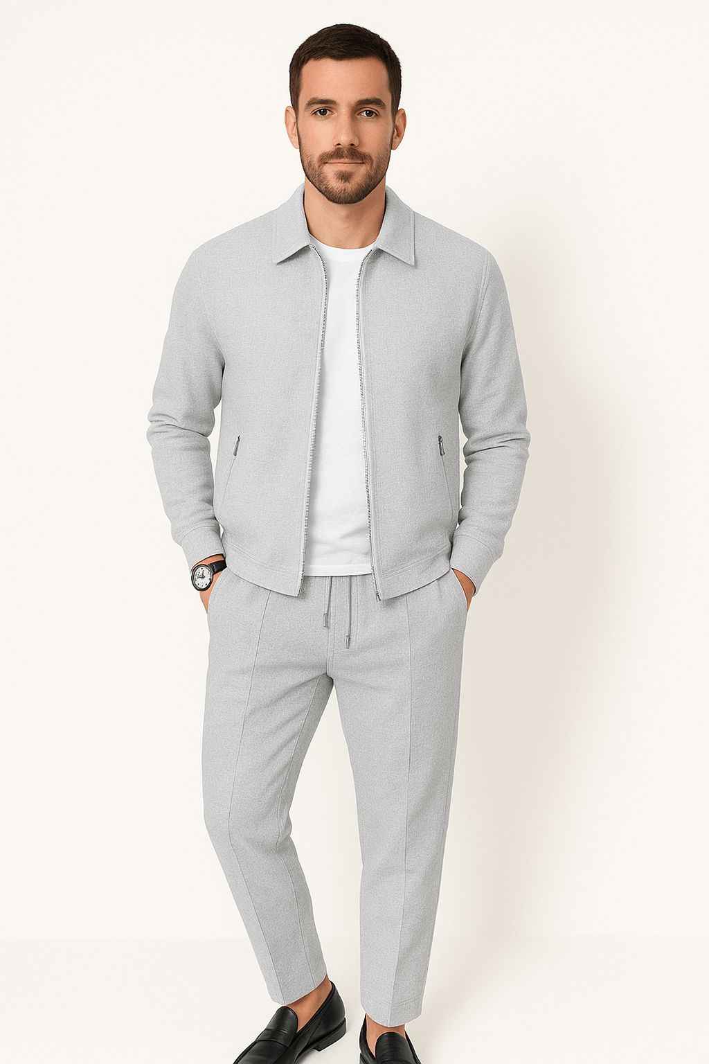 Waffle knit set for men