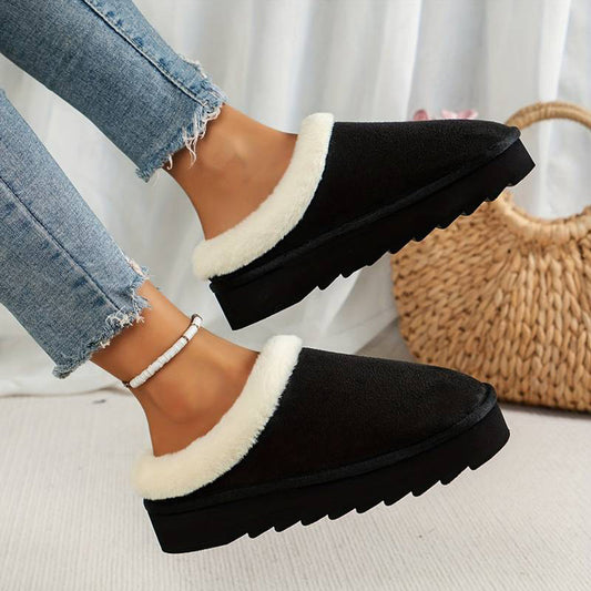Warm house slippers for women with plush lining