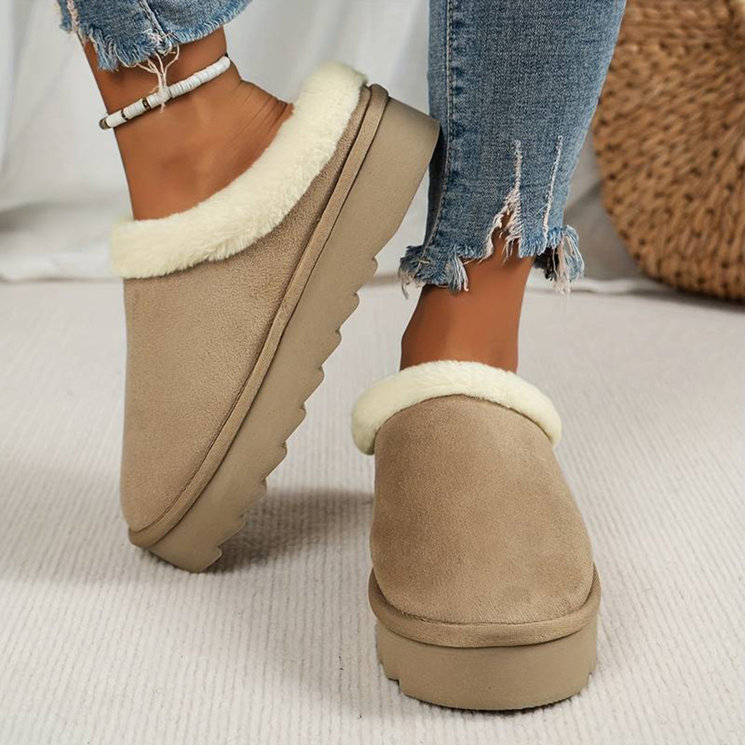 Warm house slippers for women with plush lining