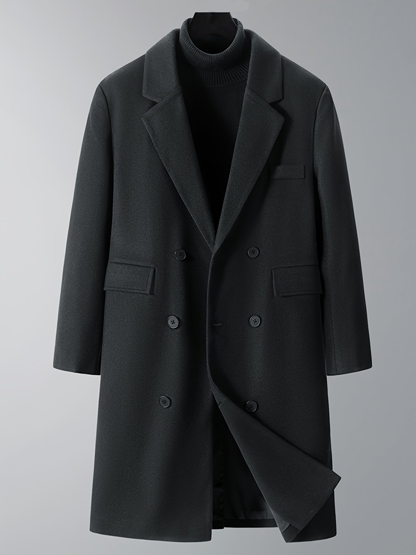Warm men's winter jacket with pockets