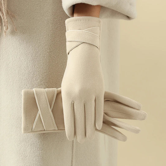 Warm velvet gloves for women