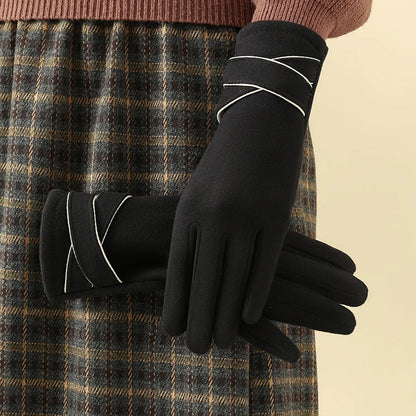Warm velvet gloves for women