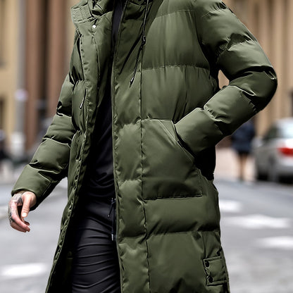 Warm winter puffer jacket with hood