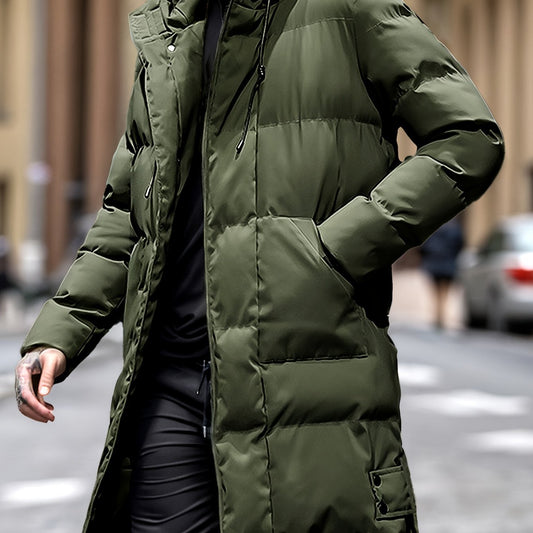 Warm winter puffer jacket with hood