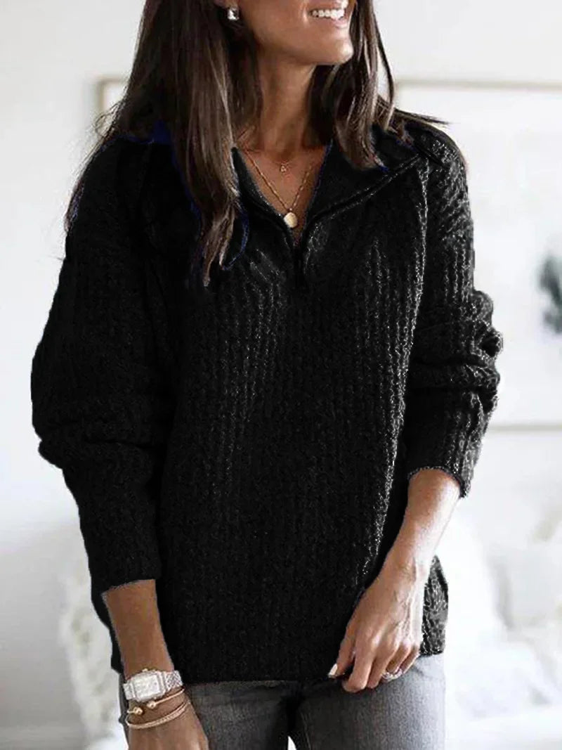 Warmer women's pullover with zipper