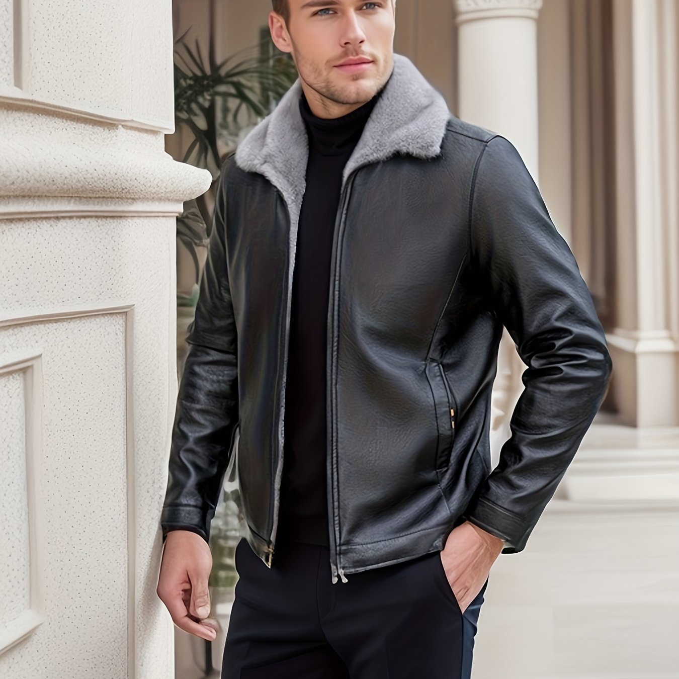 Warm fleece jacket with PU coating