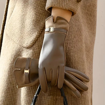 Waterproof leather gloves for winter