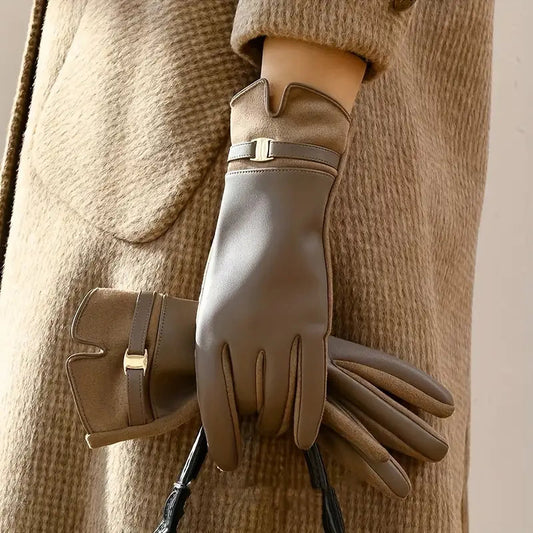 Waterproof leather gloves for winter