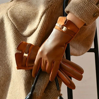 Waterproof leather gloves for winter