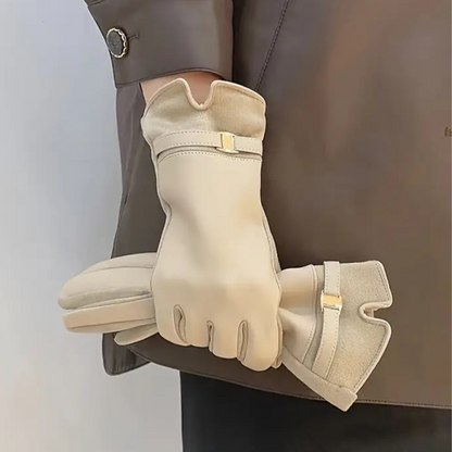 Waterproof leather gloves for winter