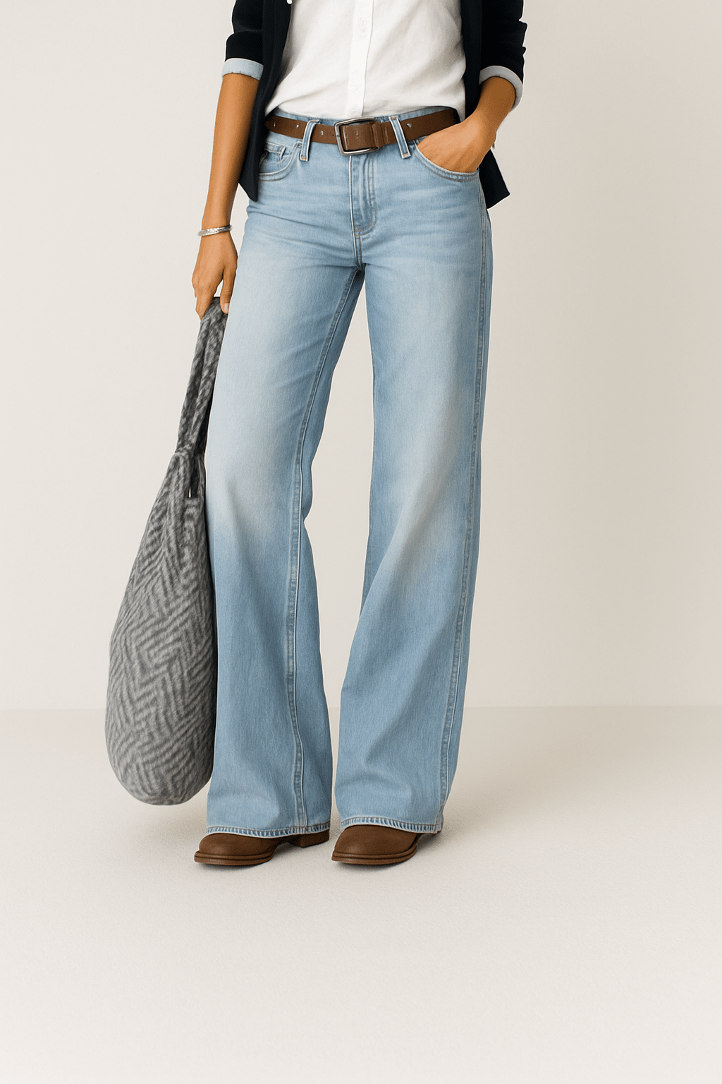 Wide Leg Denim Jeans for Women