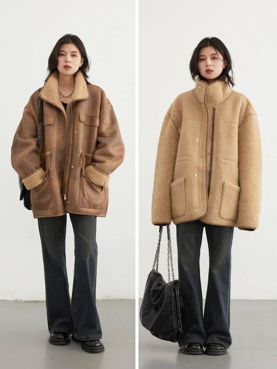 Women's jacket with stand-up collar
