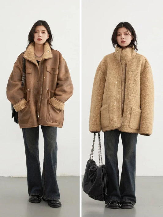 Women's jacket with stand-up collar