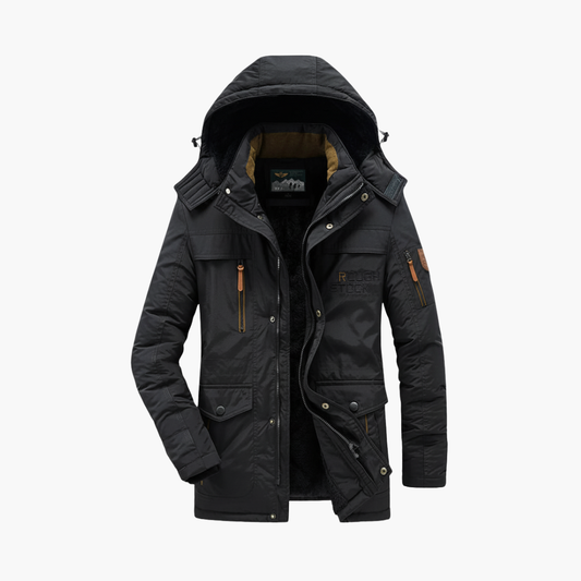 Waterproof Mens Parka Coat with Adjustable Hood - Olytrend