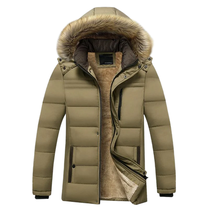 Windproof fleece jacket men with detachable hood