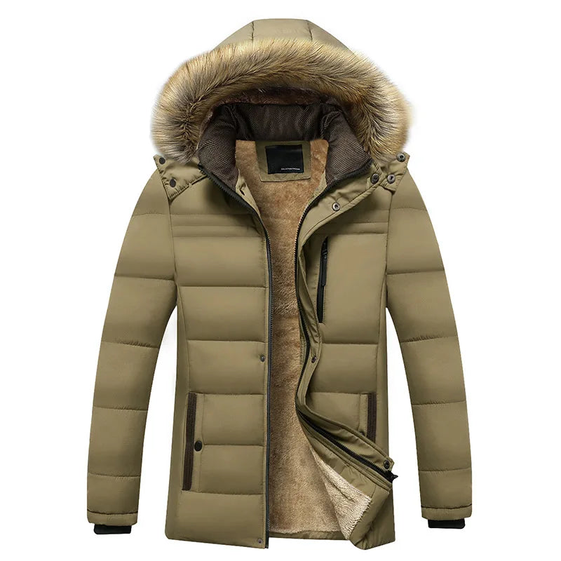 Windproof fleece jacket men with detachable hood