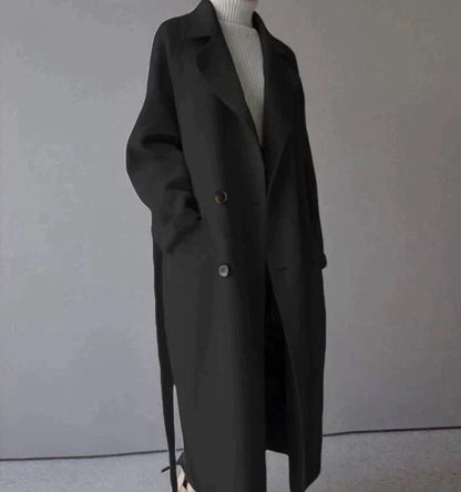 Women's trench coat | Double-breasted with belt & lapel collar