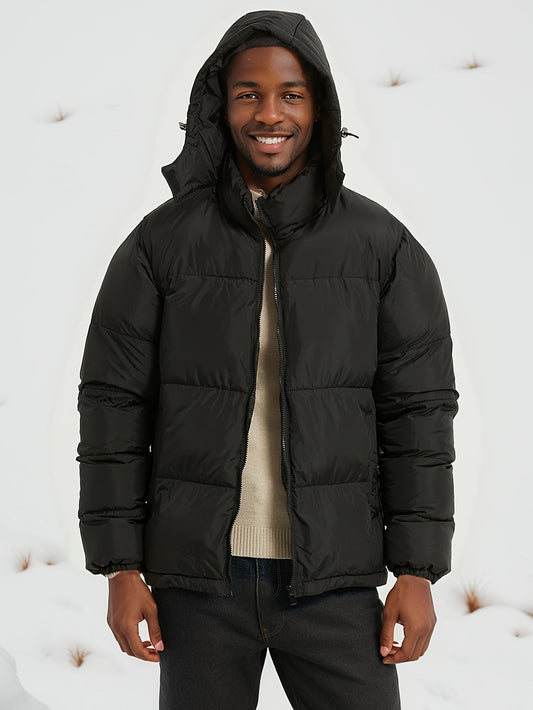 Water-repellent winter jacket with hood