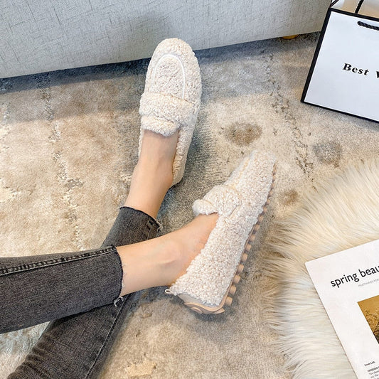 Winter loafers with warm lining and non-slip sole