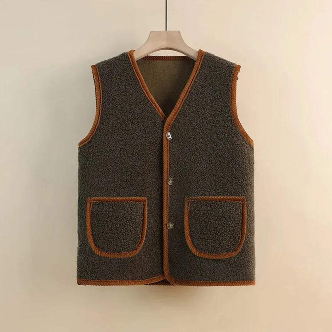 Wool Blend Sherpa Vest Women
