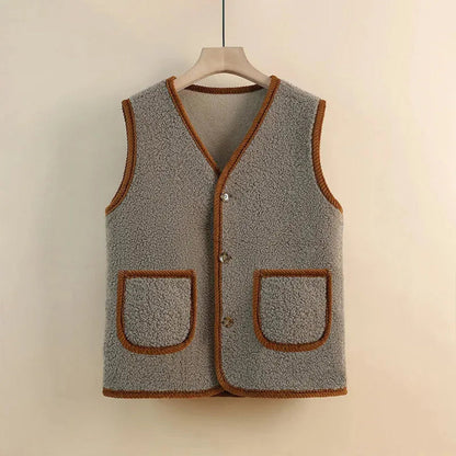 Wool Blend Sherpa Vest Women