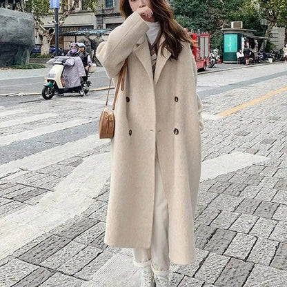 Wool coat women with double zipper