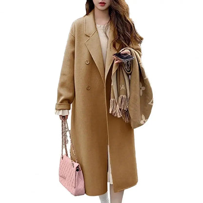 Wool coat women with double zipper