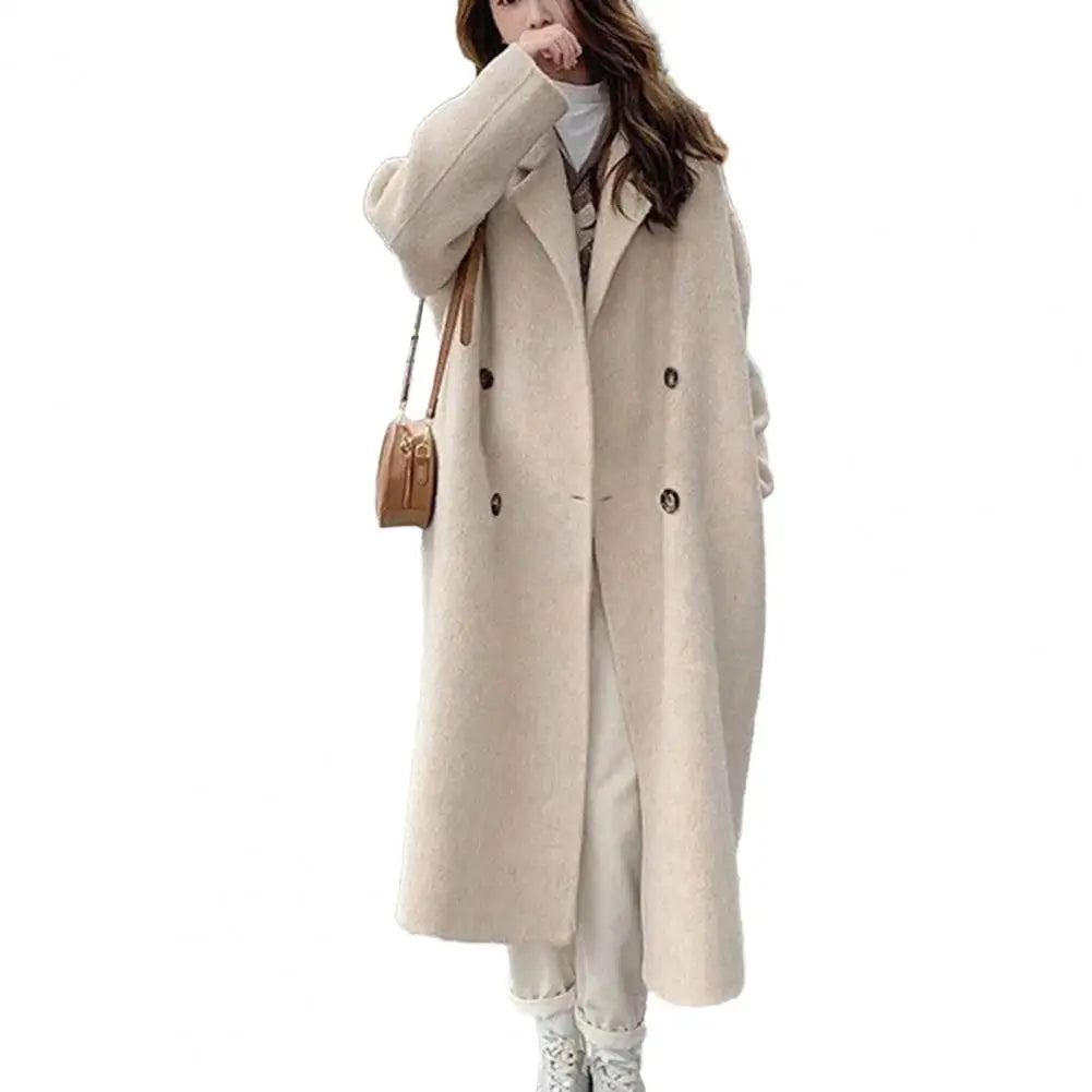 Wool coat women with double zipper