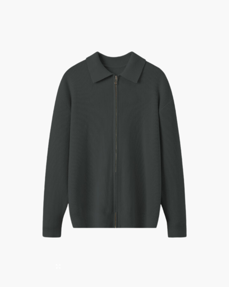 Cardigan men and structured collar