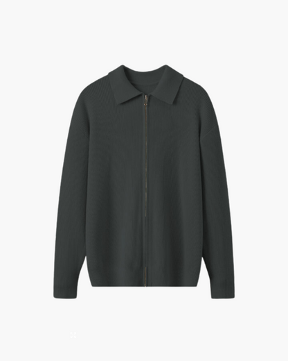 Cardigan men and structured collar