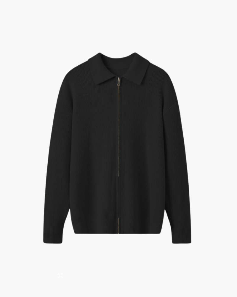 Cardigan men and structured collar