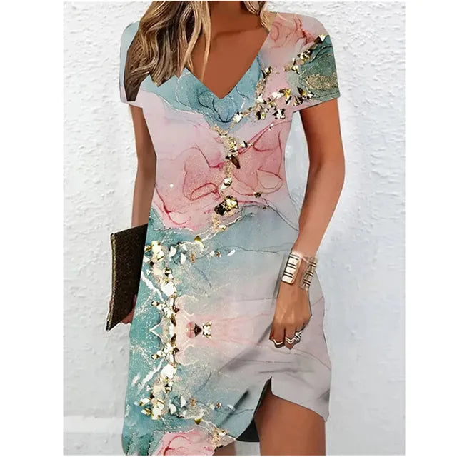 Beige glitter cocktail dress, Bianca
