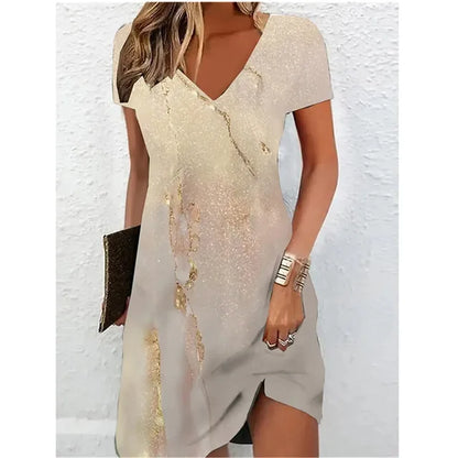 Beige glitter cocktail dress, Bianca