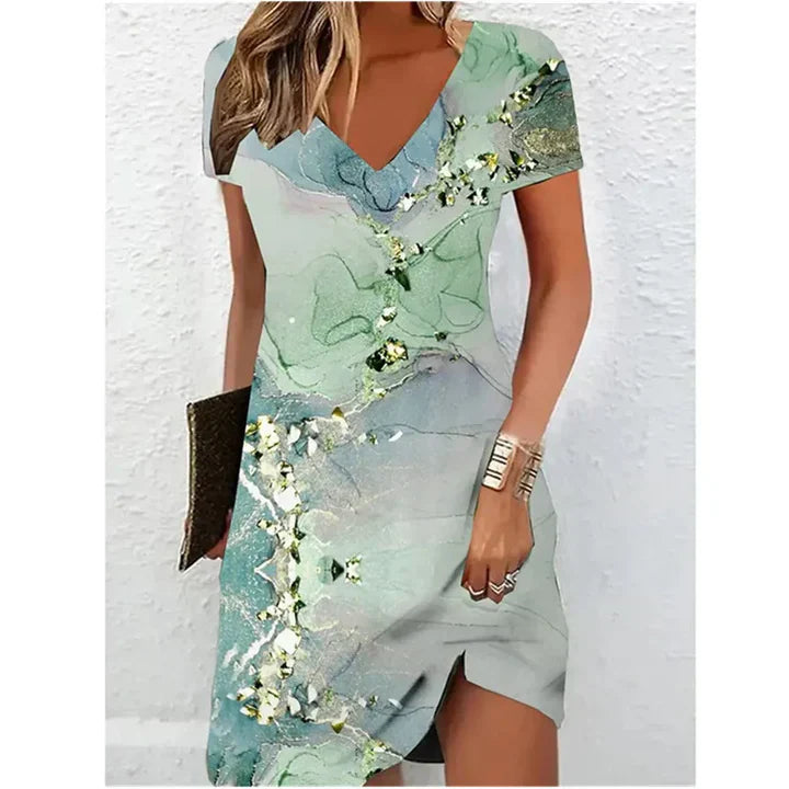 Beige glitter cocktail dress, Bianca