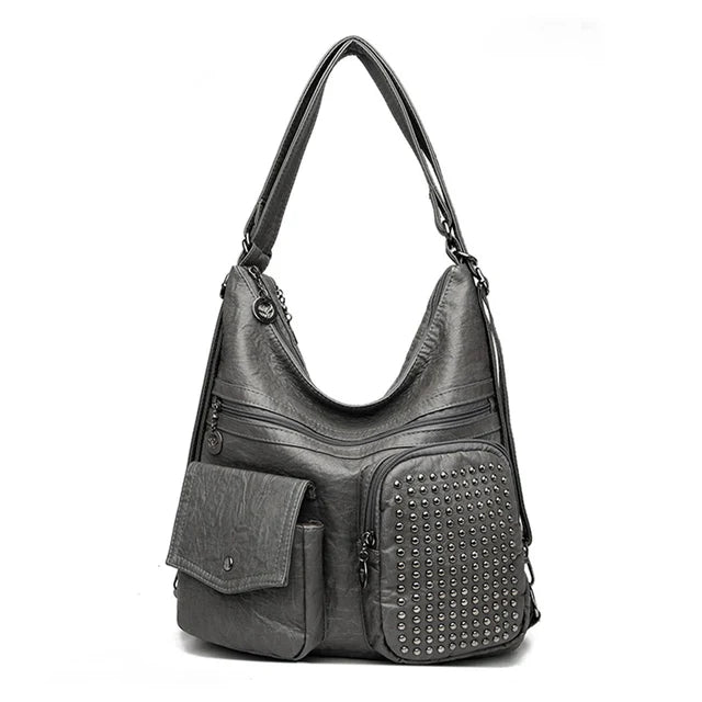 Vintpack – Studded Leather Backpack, Compact & Stylish