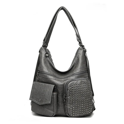 Vintpack – Studded Leather Backpack, Compact & Stylish