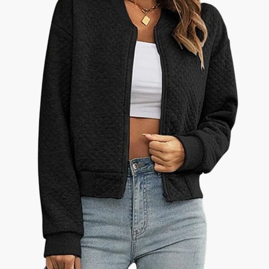Women's Classic Zip Up Bomber Jacket - Olytrend