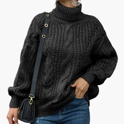 Warm Women's Knit Turtleneck Long Sleeve Sweater