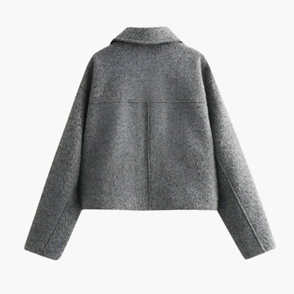 Women's Short Zip Up Bomber Jacket with Collar