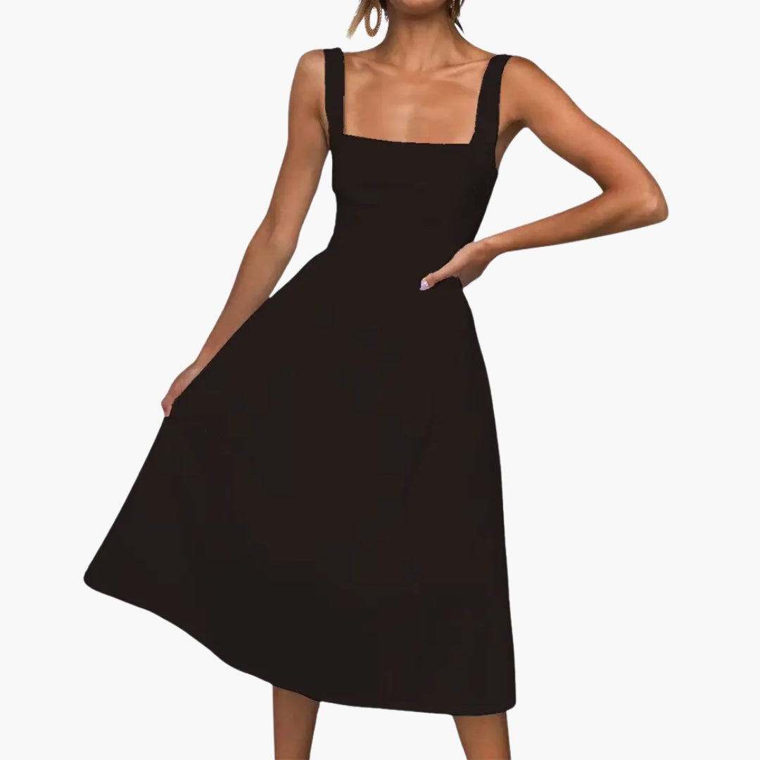 Women's Casual Fit Ruffled Waist Dress - Olytrend