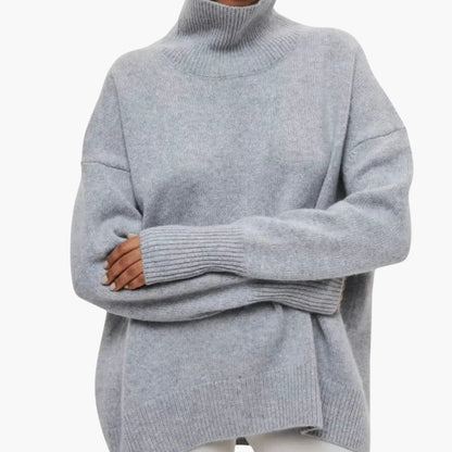 Women's Crew Neck Sweater with Textured Bottom and Full Sleeves