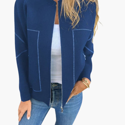 Casual Women's Zip Up Bomber Coat