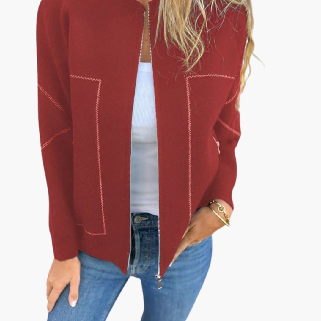 Casual Women's Zip Up Bomber Coat