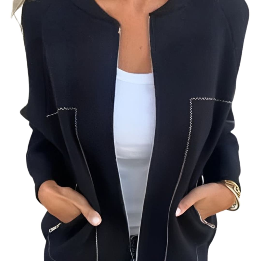 Casual Women's Zip Up Bomber Coat - Olytrend