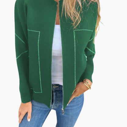 Casual Women's Zip Up Bomber Coat