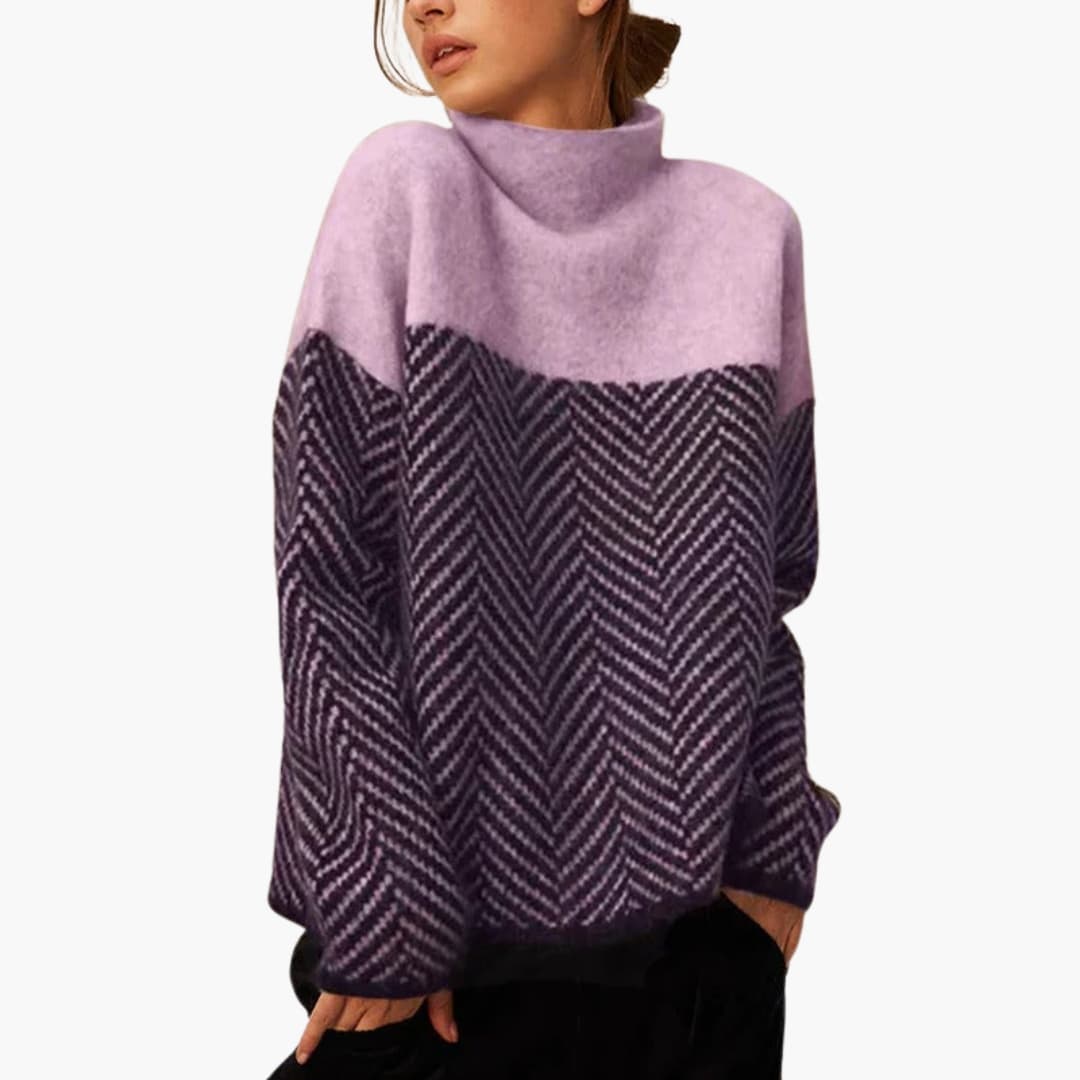 Women's Soft Crew Neck Patterned Jumper Sweater