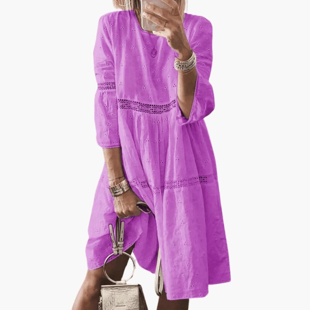 Casual Long Sleeve Knit Midi Dress for Women